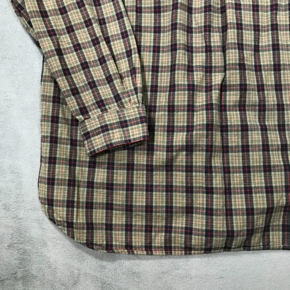 J. Crew Mens XL Plaid Button Down Long Sleeve Shirt Preppy Multicolor Cotton
